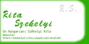 rita szekelyi business card